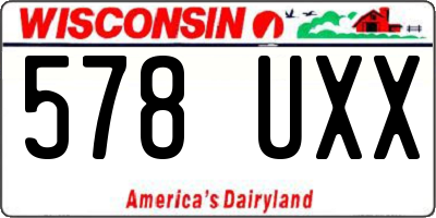 WI license plate 578UXX