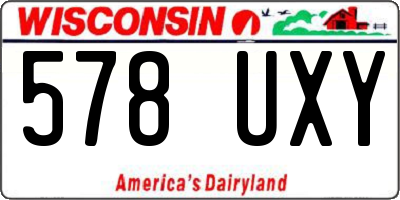 WI license plate 578UXY
