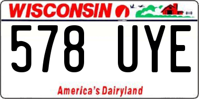WI license plate 578UYE