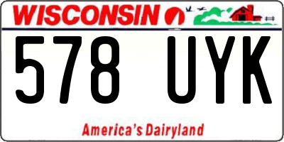 WI license plate 578UYK