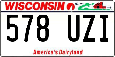 WI license plate 578UZI