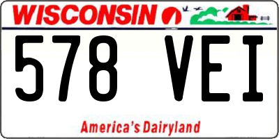 WI license plate 578VEI