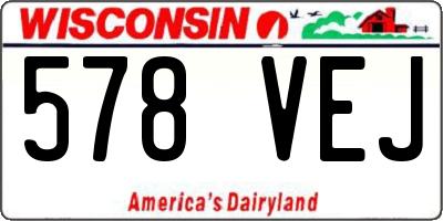 WI license plate 578VEJ