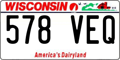 WI license plate 578VEQ