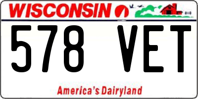 WI license plate 578VET