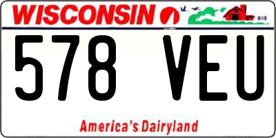 WI license plate 578VEU