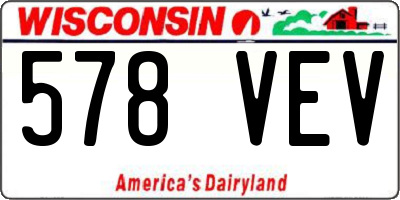WI license plate 578VEV