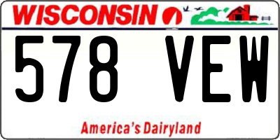 WI license plate 578VEW