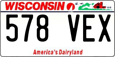WI license plate 578VEX
