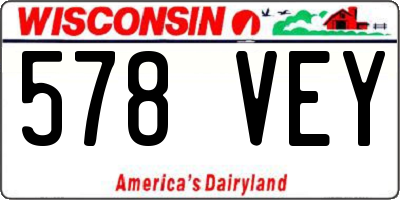 WI license plate 578VEY