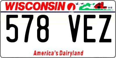 WI license plate 578VEZ