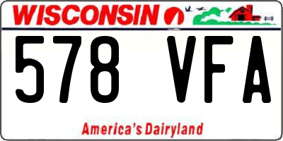 WI license plate 578VFA