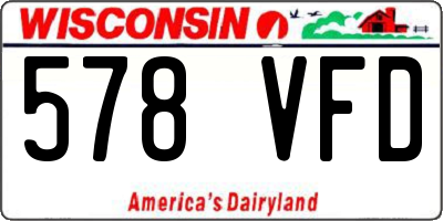 WI license plate 578VFD