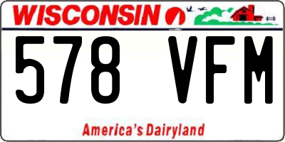 WI license plate 578VFM