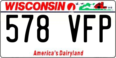 WI license plate 578VFP