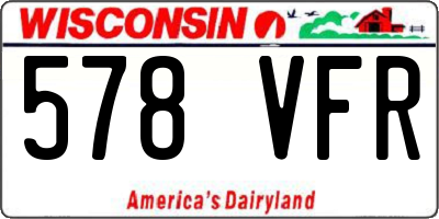 WI license plate 578VFR