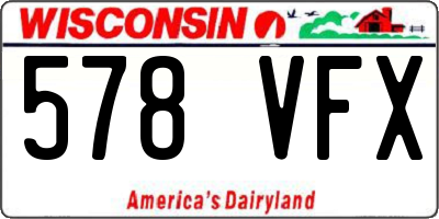 WI license plate 578VFX