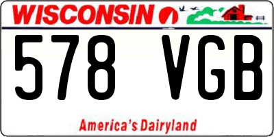 WI license plate 578VGB