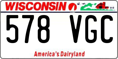 WI license plate 578VGC