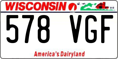 WI license plate 578VGF