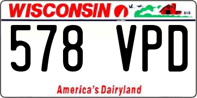 WI license plate 578VPD