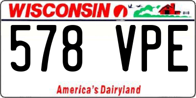 WI license plate 578VPE