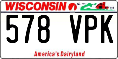 WI license plate 578VPK
