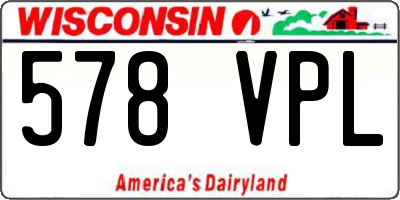 WI license plate 578VPL