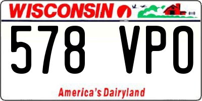 WI license plate 578VPO