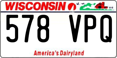 WI license plate 578VPQ