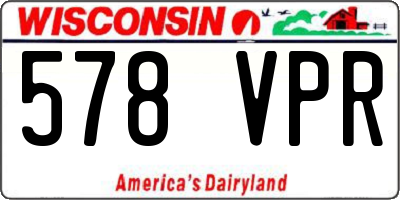 WI license plate 578VPR