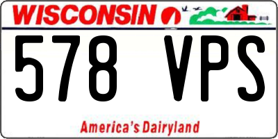 WI license plate 578VPS