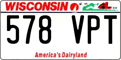 WI license plate 578VPT