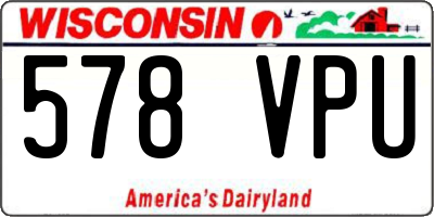 WI license plate 578VPU