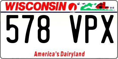 WI license plate 578VPX