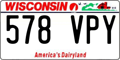WI license plate 578VPY
