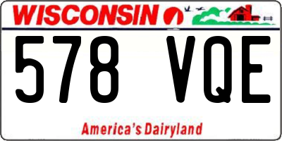WI license plate 578VQE