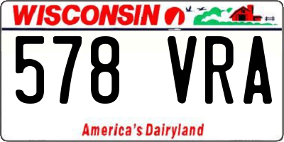 WI license plate 578VRA