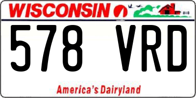 WI license plate 578VRD