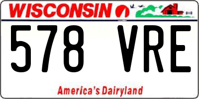 WI license plate 578VRE