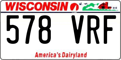 WI license plate 578VRF