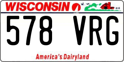 WI license plate 578VRG