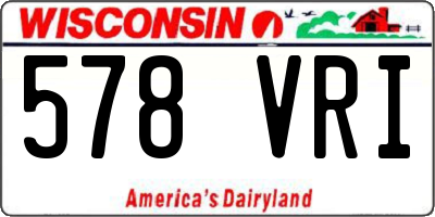 WI license plate 578VRI