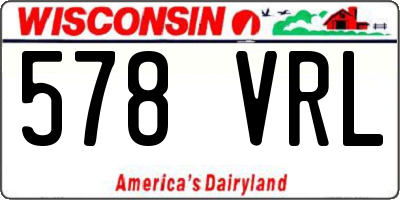WI license plate 578VRL