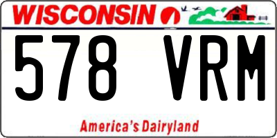 WI license plate 578VRM
