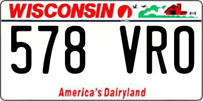WI license plate 578VRO