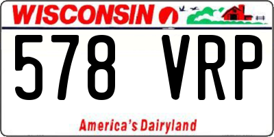 WI license plate 578VRP