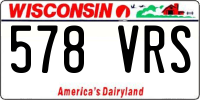 WI license plate 578VRS