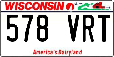 WI license plate 578VRT
