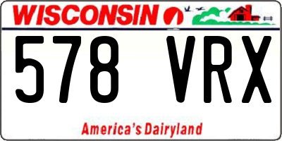 WI license plate 578VRX